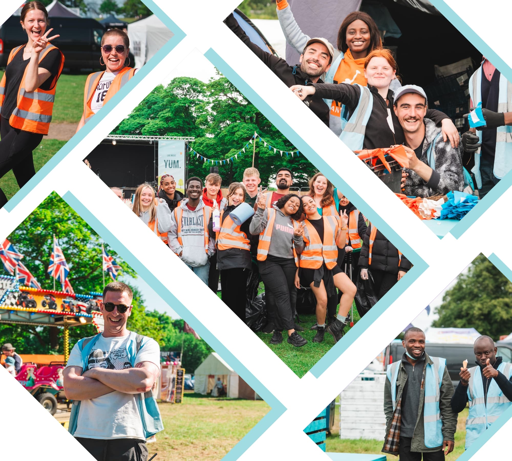 The North Leeds Food Festival - a collage of the stewarding team over the years